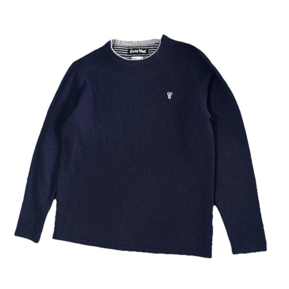 Coen Tokyo Japan Lambs Wool Knit Men’s Crewneck Sweater Navy Blue Size XL - Picture 2 of 7